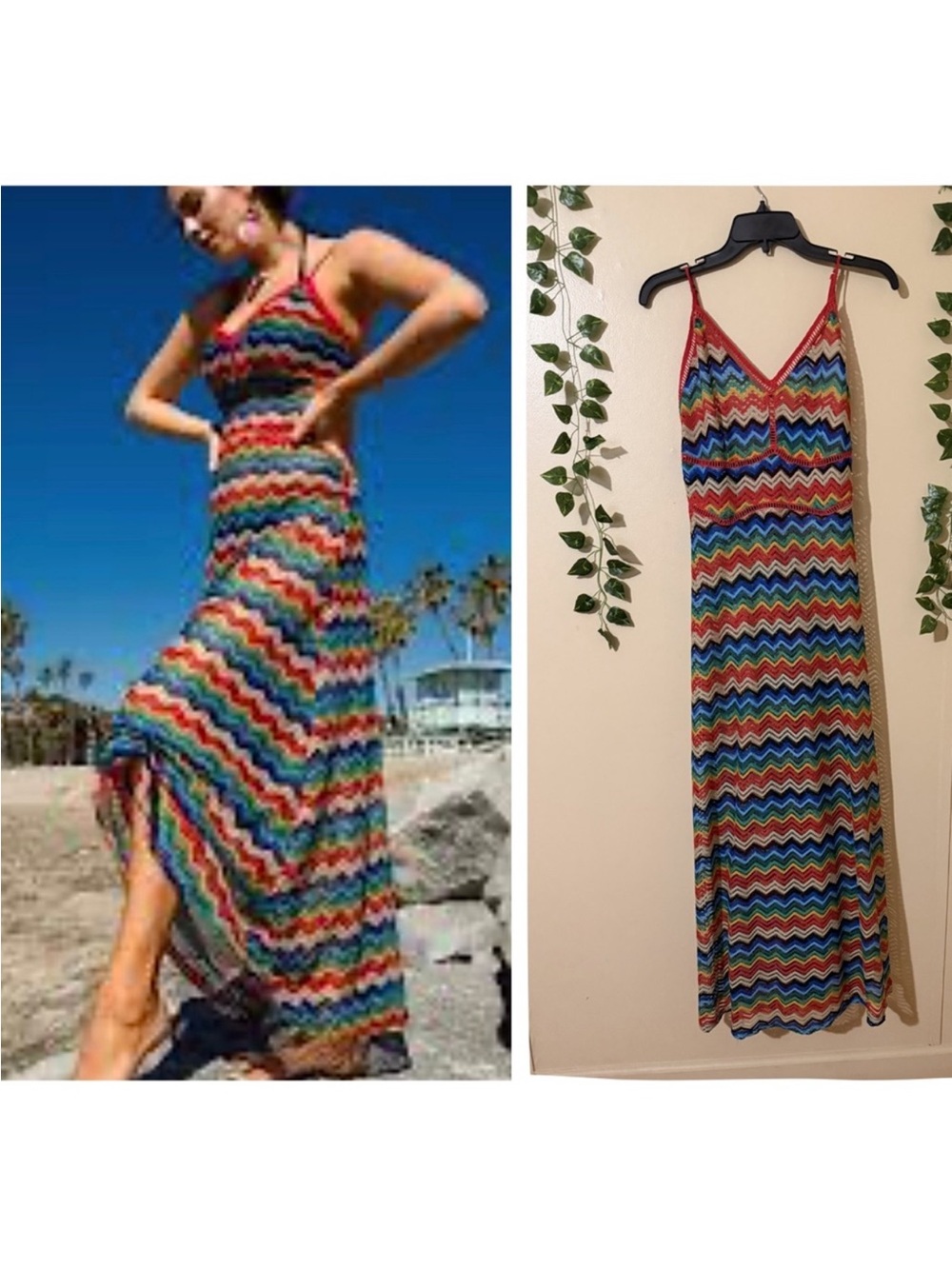 Striped Chevron Maxi Dress ✨Like new ✨
